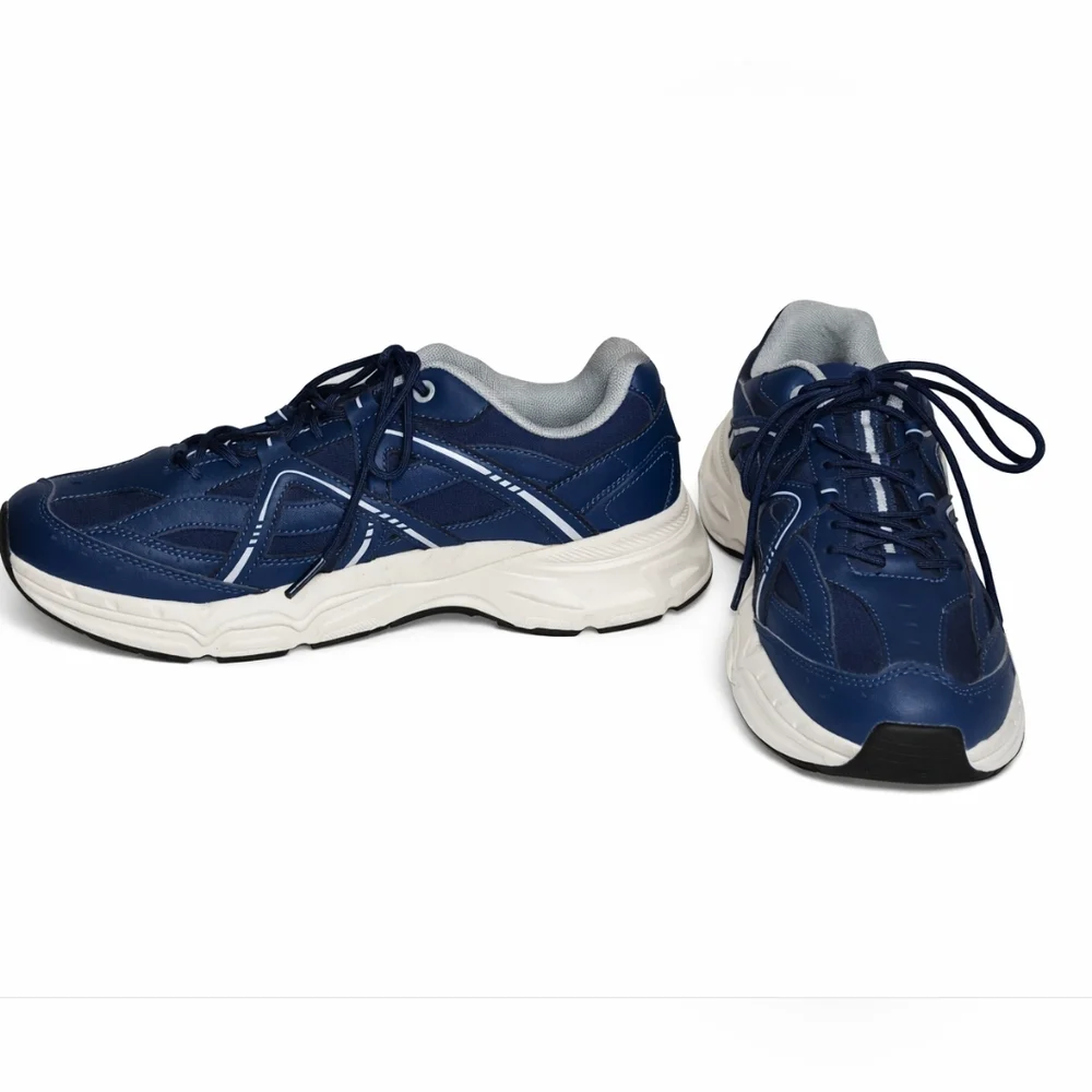 BURUDANI men's athletic running shoes in a blue color with white midsole Size 8